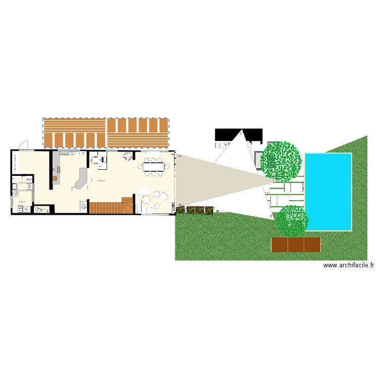 Extension. Plan de 0 pièce et 0 m2