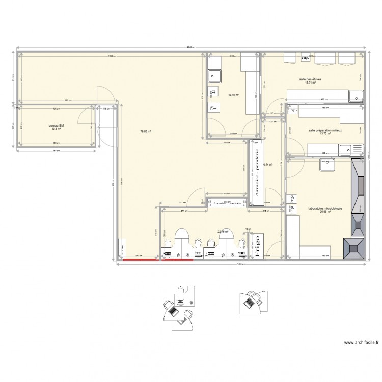 laboratoire modif 1. Plan de 0 pièce et 0 m2