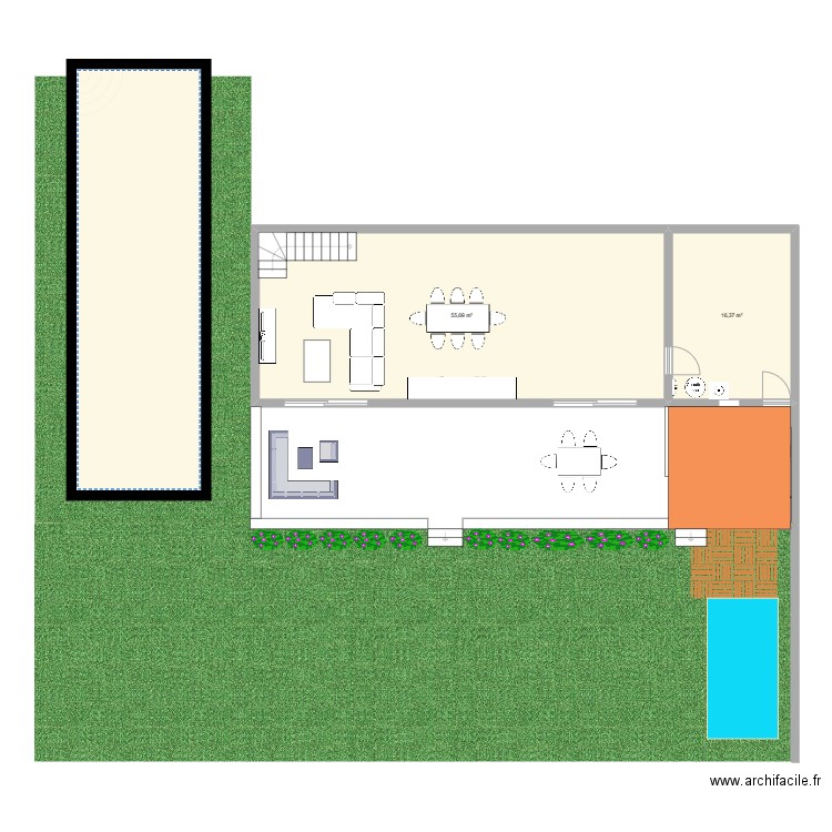 Cuisine d'été en 100. Plan de 0 pièce et 0 m2