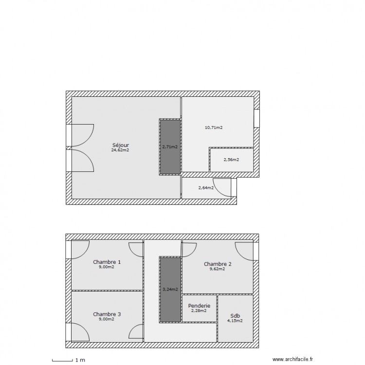 Maison T4 Duplex. Plan de 0 pièce et 0 m2