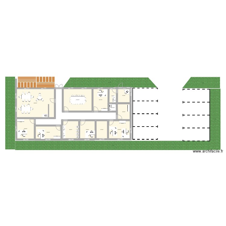 BAT ADMIN. Plan de 13 pièces et 149 m2