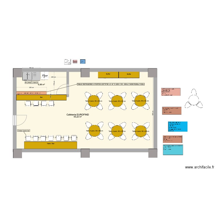 EUROFIND. Plan de 2 pièces et 62 m2