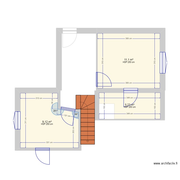 maison. Plan de 3 pièces et 25 m2