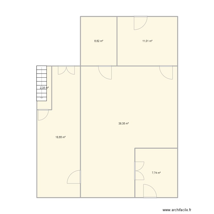 binche 222. Plan de 6 pièces et 86 m2