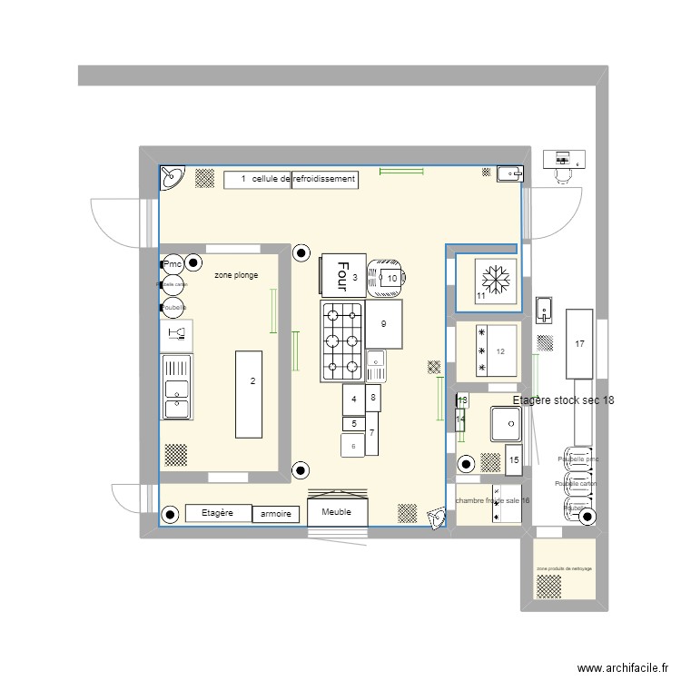 plan de cuisine nuisible sterput. Plan de 5 pièces et 23 m2