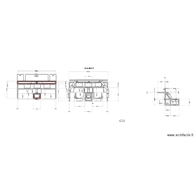 bureau4. Plan de 4 pièces et 1 m2