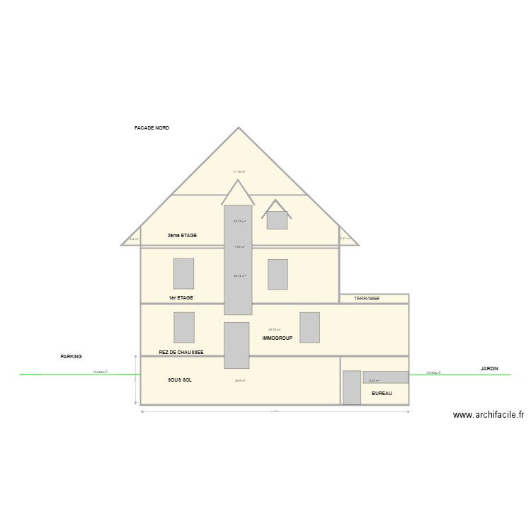 façade nord 4 av evian. Plan de 0 pièce et 0 m2