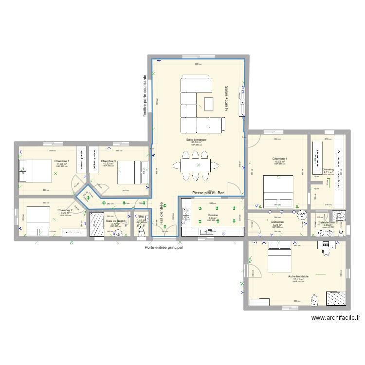 plans électriques. Plan de 12 pièces et 156 m2