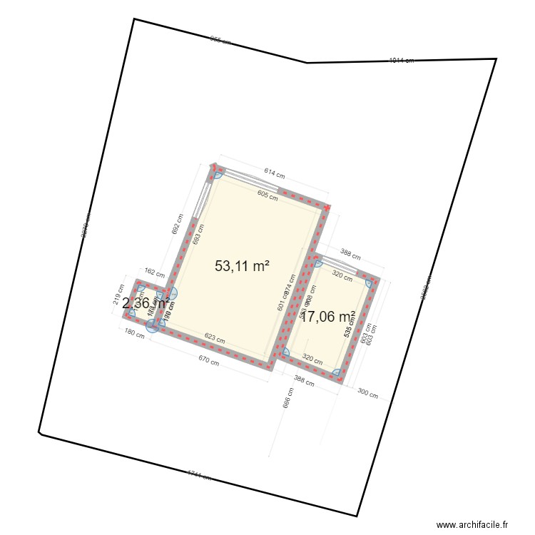 maison. Plan de 3 pièces et 73 m2