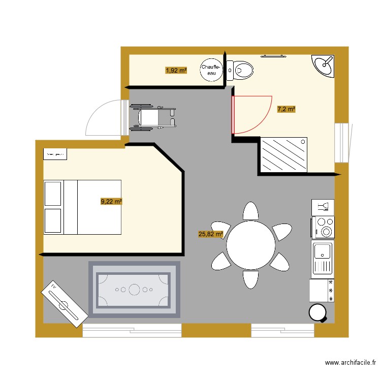 amenagement appartement . Plan de 0 pièce et 0 m2