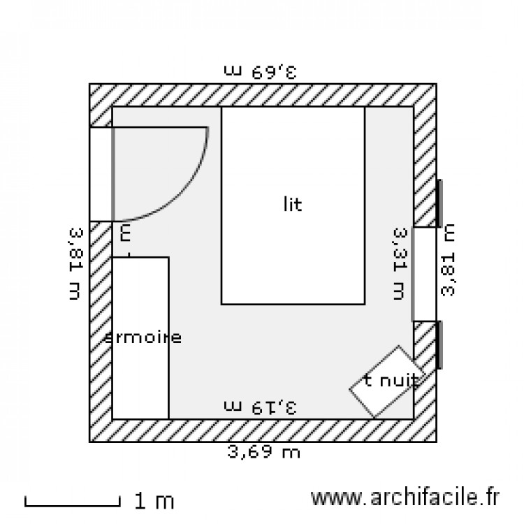 chambre1. Plan de 0 pièce et 0 m2