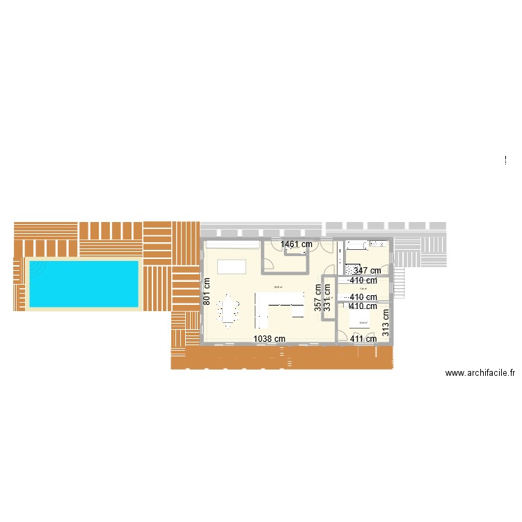 Plan Corse RDC. Plan de 5 pièces et 116 m2