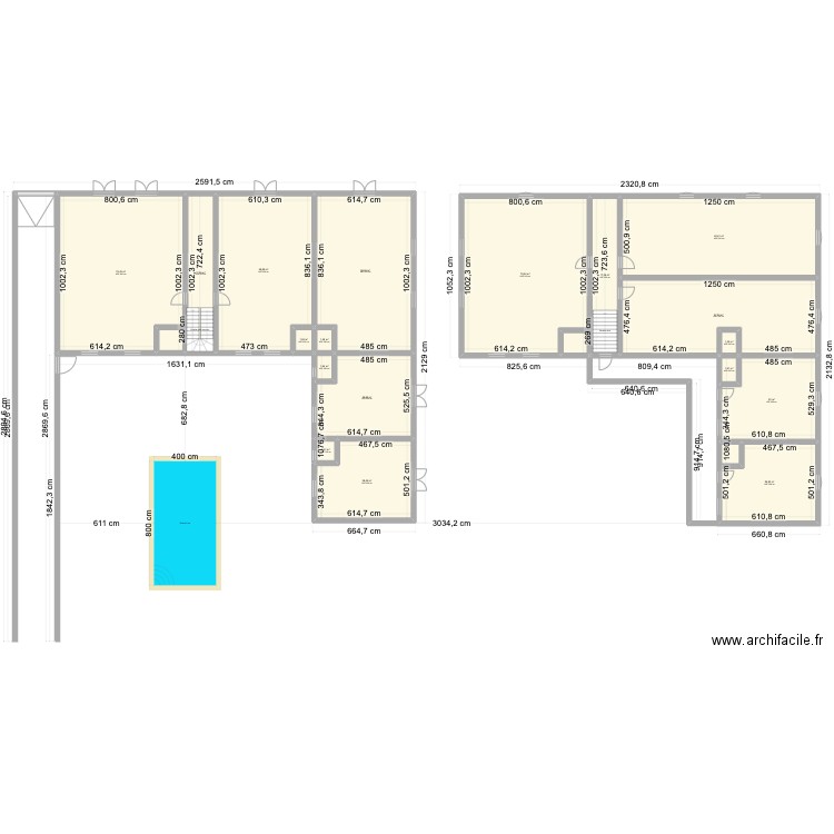 Magasin Bao. Plan de 18 pièces et 559 m2