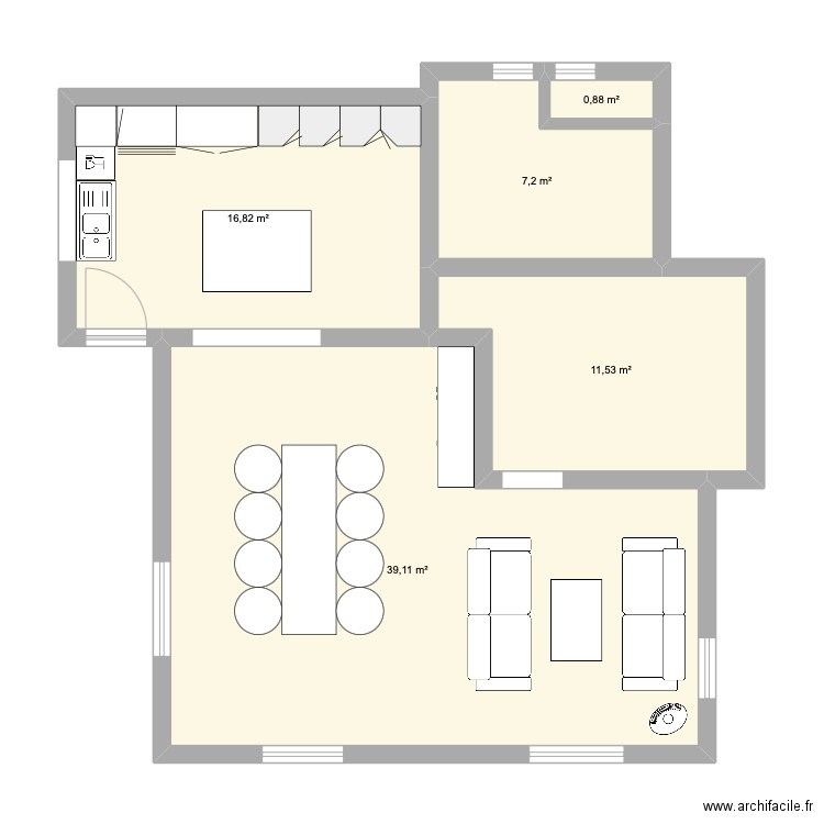 Living room. Plan de 5 pièces et 76 m2