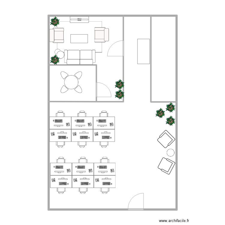 Le Mans. Plan de 4 pièces et 99 m2