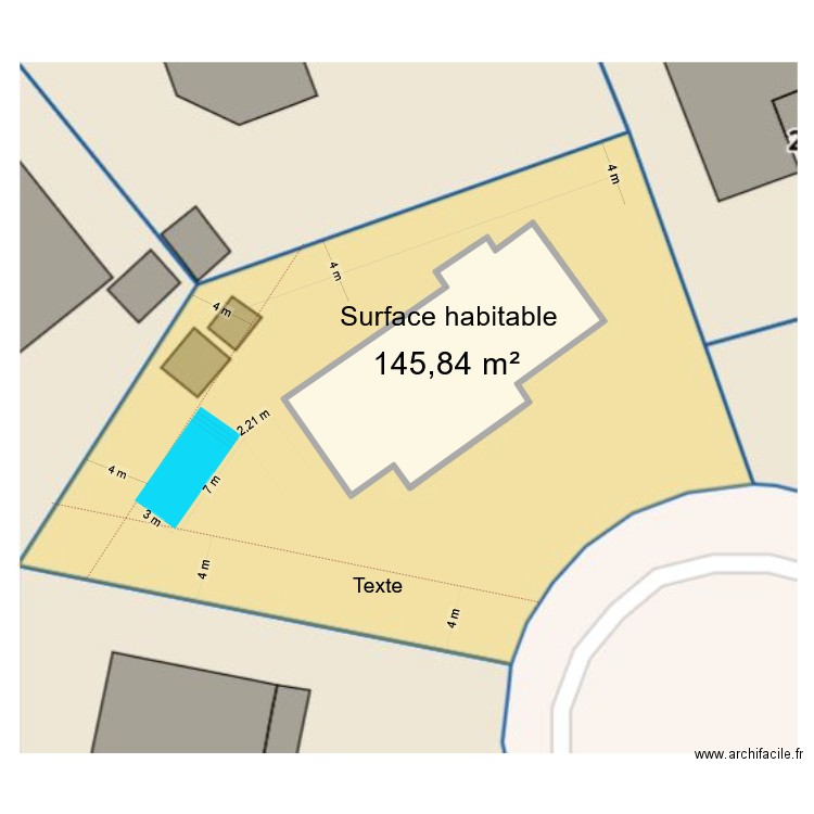 herons . Plan de 1 pièce et 146 m2