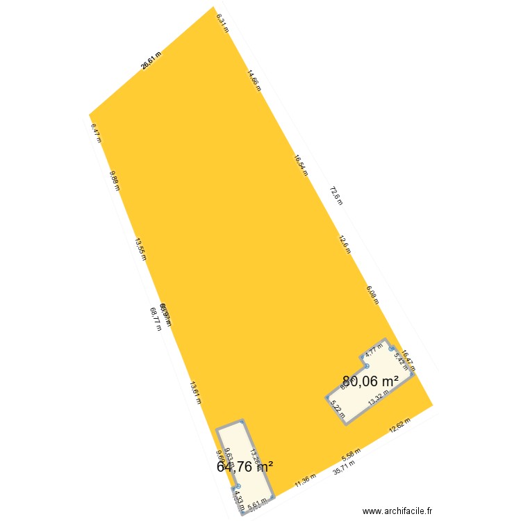 grange decazeville 50. Plan de 2 pièces et 145 m2