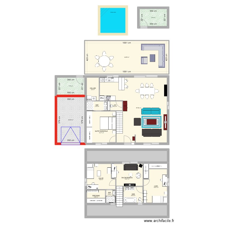 Projet home R+C Maule T896m2 _ V2. Plan de 20 pièces et 240 m2