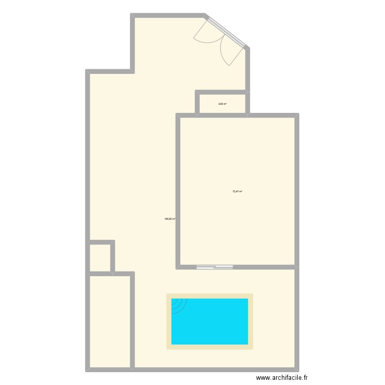 maison échelle. Plan de 3 pièces et 262 m2