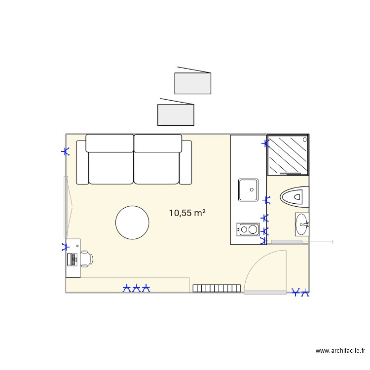 Appart Loic. Plan de 1 pièce et 11 m2