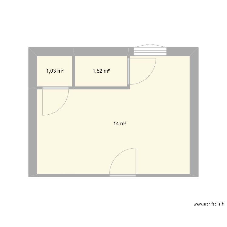 Pujol 2. Plan de 3 pièces et 17 m2