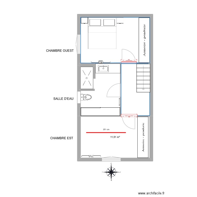 ETAGE AMENAGEMENT CHAPPI. Plan de 4 pièces et 38 m2