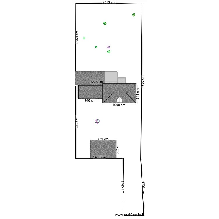 PLAN DE MASSE PROJET. Plan de 5 pièces et 74 m2