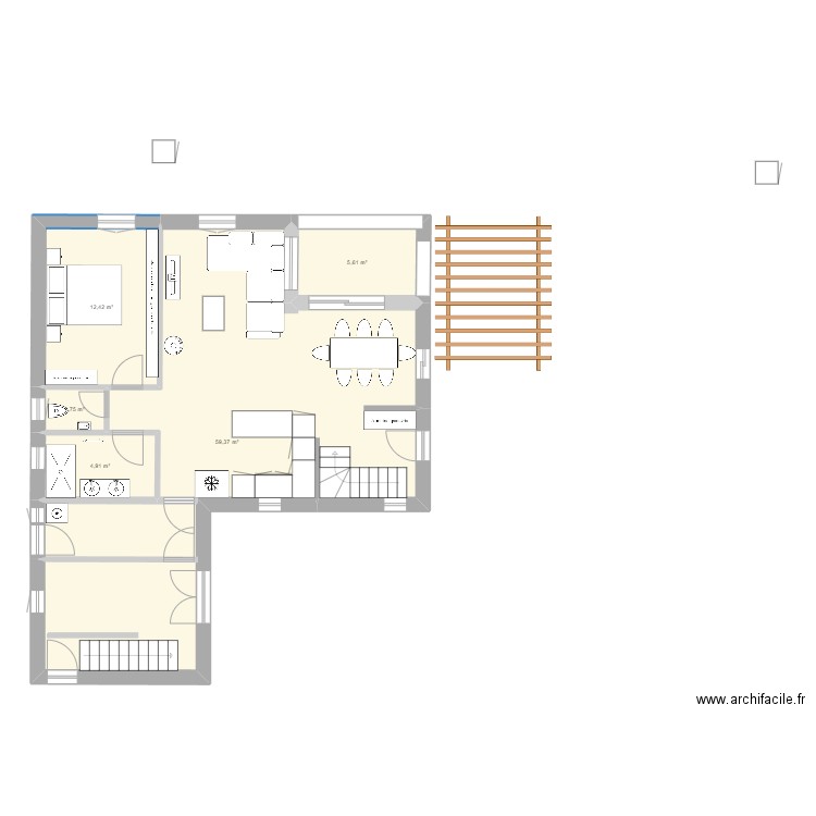 MAison2. Plan de 12 pièces et 158 m2