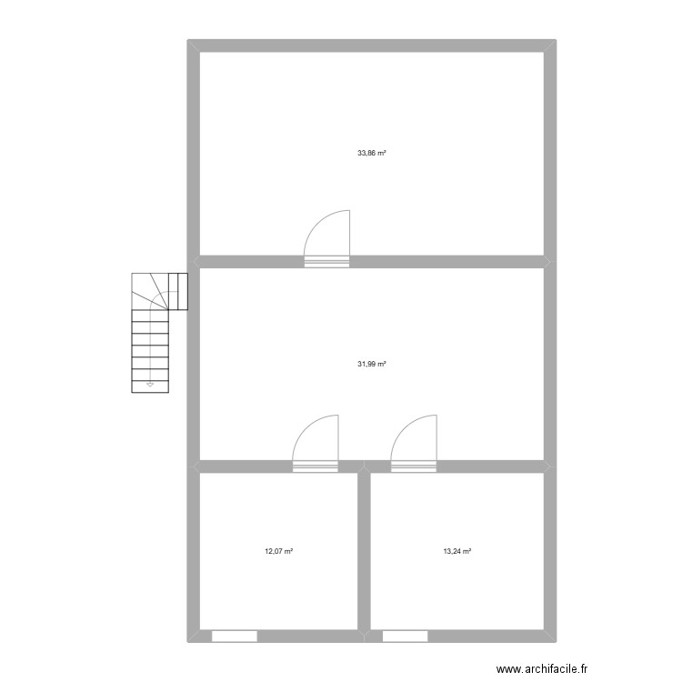 plan 2 abi. Plan de 4 pièces et 91 m2