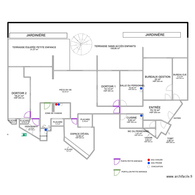 PLAN  PROJET ROUET. Plan de 22 pièces et 336 m2