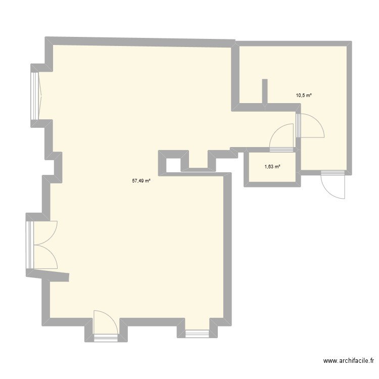 Maison2. Plan de 3 pièces et 70 m2