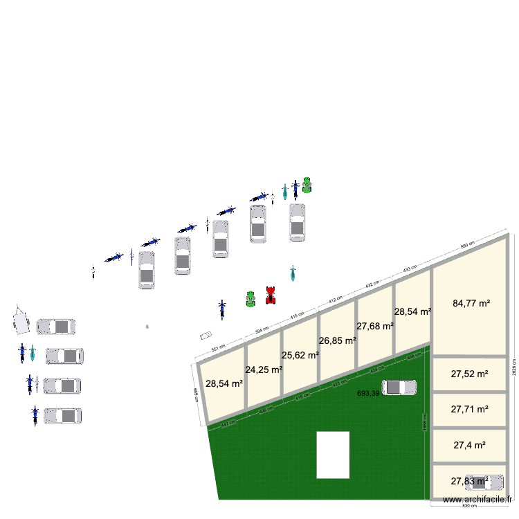 Parking Paul Bert 2. Plan de 11 pièces et 357 m2