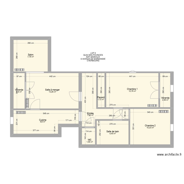 BAT GEMEAUX LGT8. Plan de 11 pièces et 76 m2