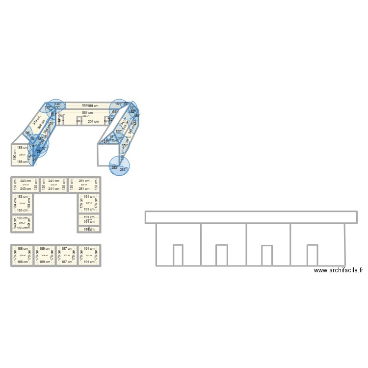 projet Siloé. Plan de 22 pièces et 64 m2