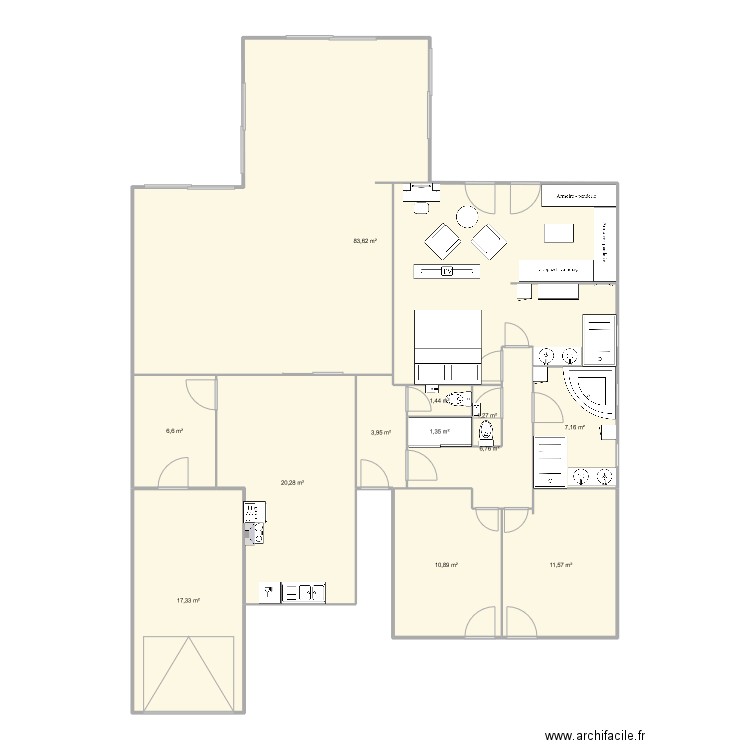 plan general maison sans piece . Plan de 12 pièces et 172 m2