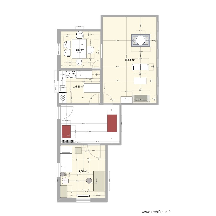 Maison_petitbois. Plan de 4 pièces et 40 m2