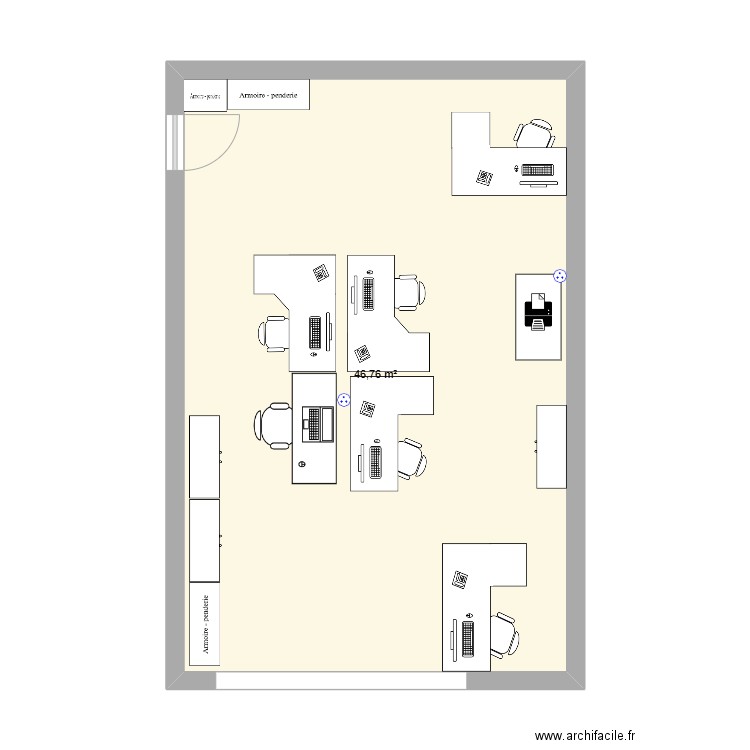 Alex. Plan de 1 pièce et 47 m2