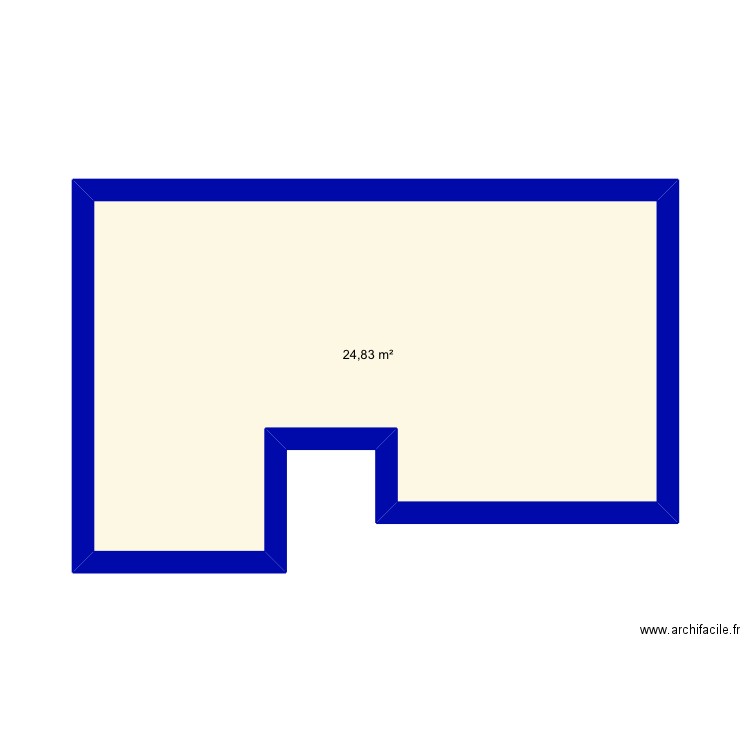 Chambre. Plan de 1 pièce et 25 m2