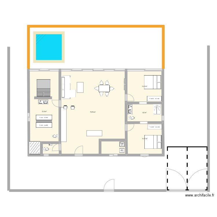 ocoa. Plan de 5 pièces et 139 m2