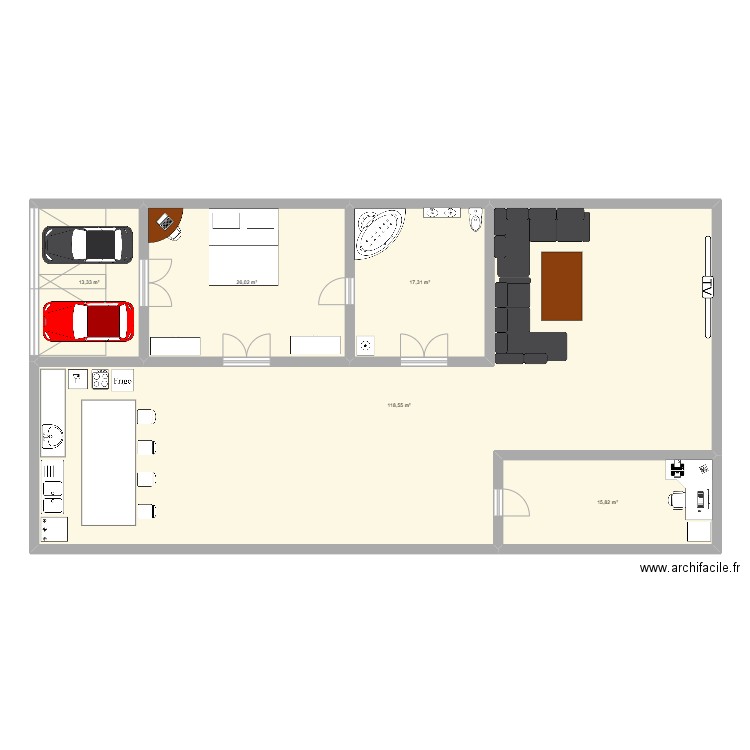 Masion de reve tache 2. Plan de 5 pièces et 191 m2