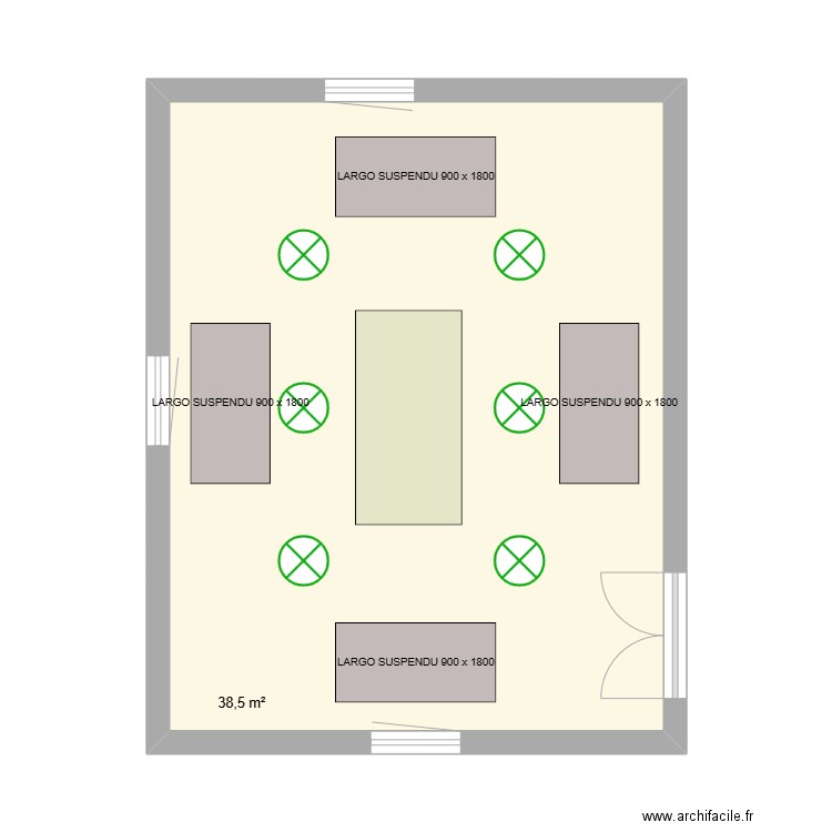 SALLE DE DETENTE. Plan de 1 pièce et 39 m2