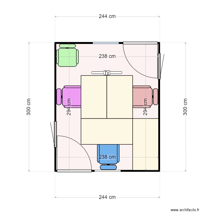 BARRAQUE DRAFT. Plan de 1 pièce et 7 m2