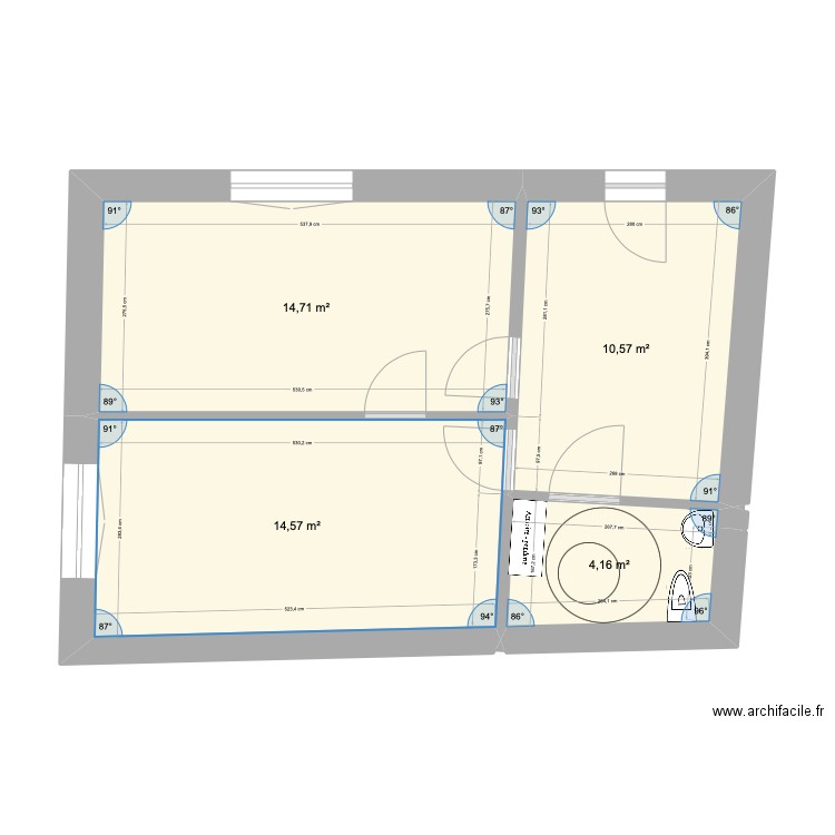 Annexe CR 3. Plan de 4 pièces et 44 m2