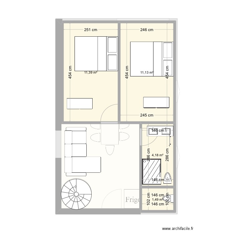 Plan 2. Plan de 6 pièces et 128 m2