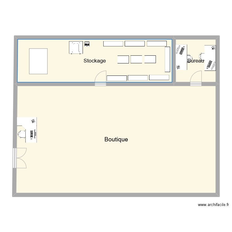 Ressourcerie sportive. Plan de 3 pièces et 146 m2