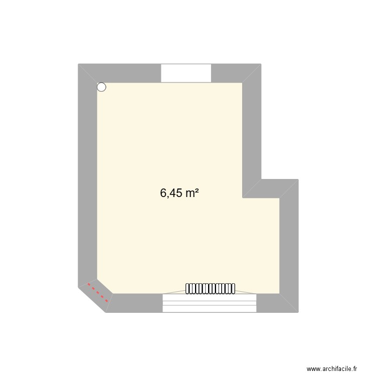 aprt2. Plan de 1 pièce et 6 m2