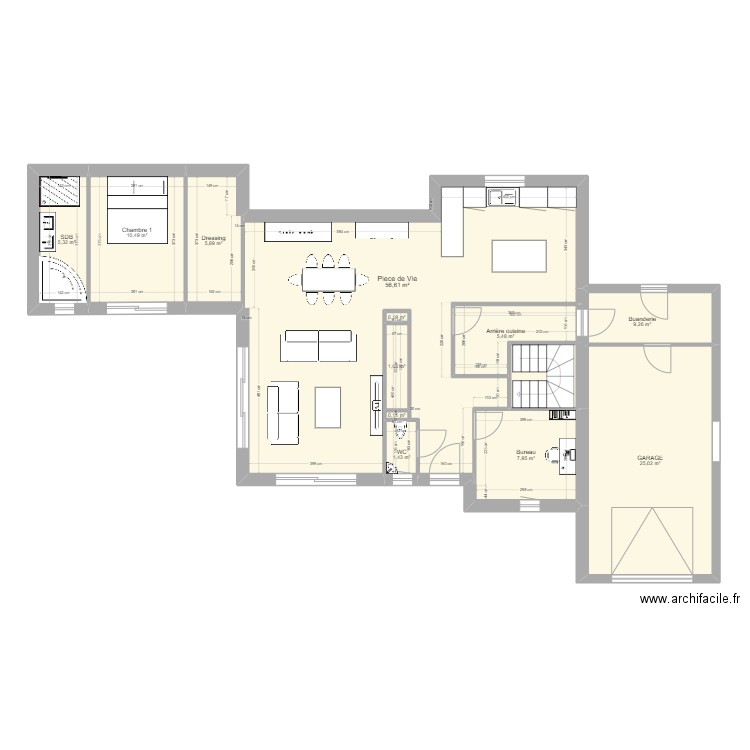 piveteau. Plan de 19 pièces et 181 m2