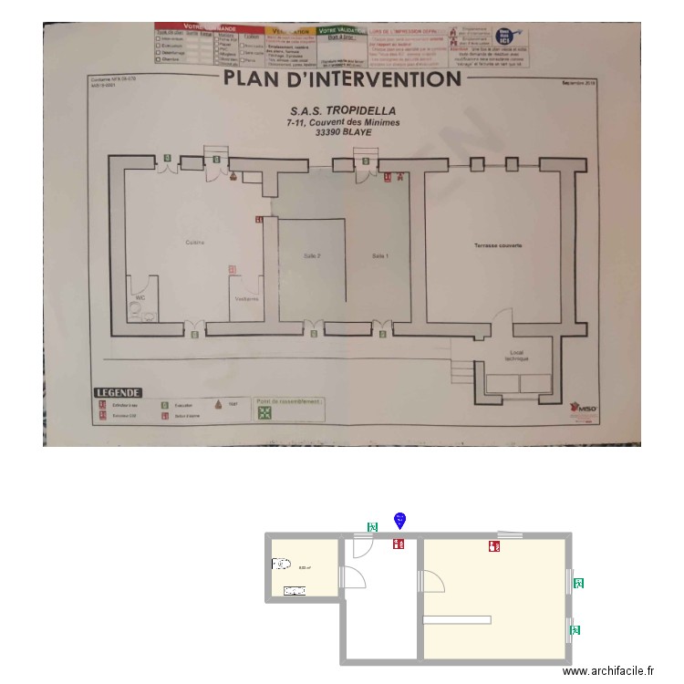 Plan Trésor de Ville. Plan de 2 pièces et 46 m2