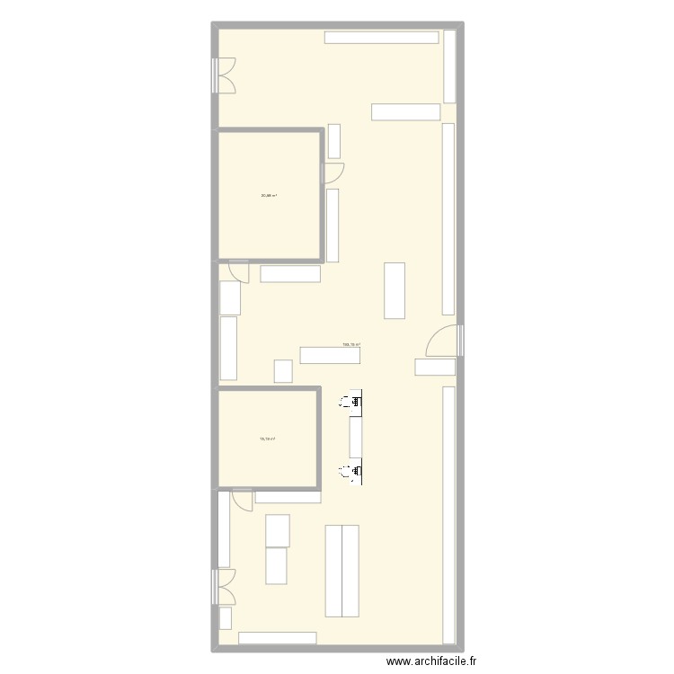 Plan CDI. Plan de 3 pièces et 229 m2