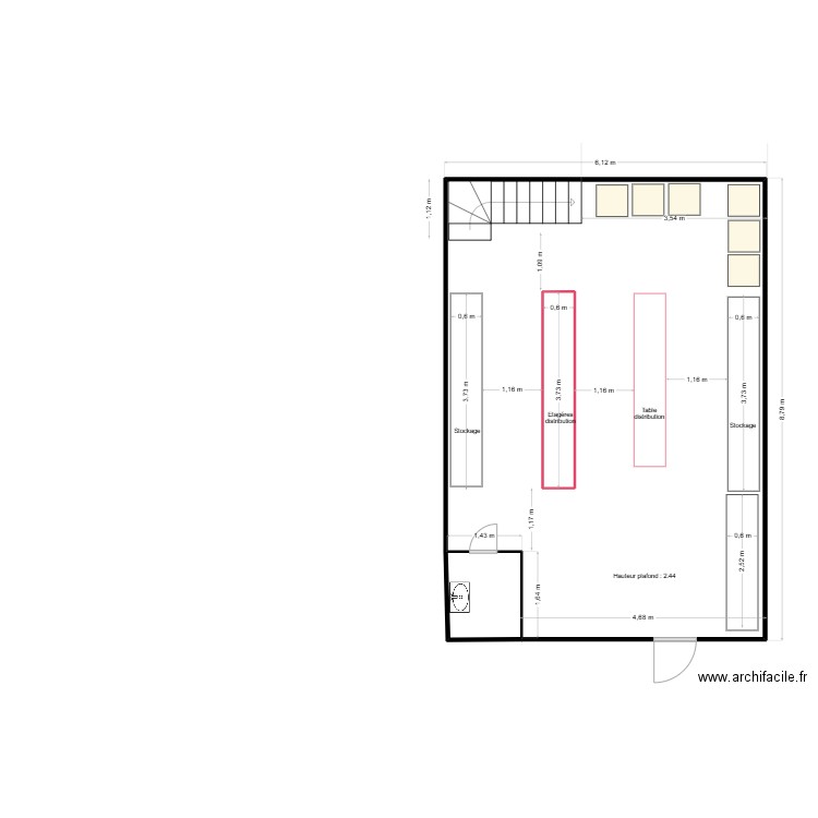 Pernes les Fontaines aménagements pojets. Plan de 3 pièces et 55 m2